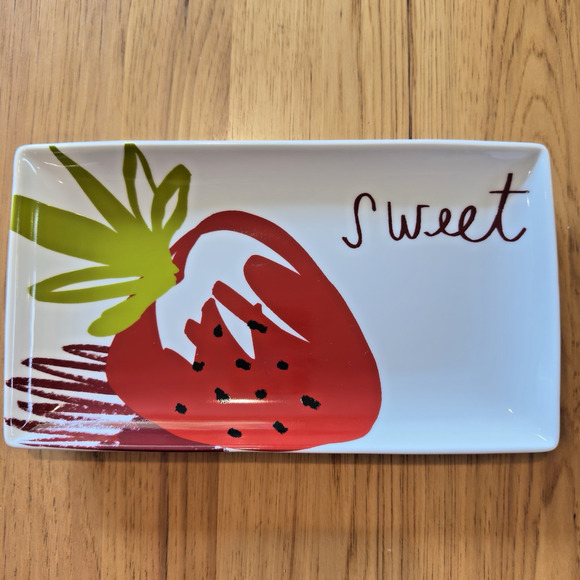 CRATE & BARREL Snack Appetizer Plates Set of 4 Apps Sweet Sour Spicy Salty - Picture 2 of 7